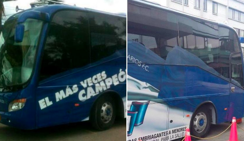PublimetroCol's tweet photo. ¡Muy duro! El bus de Millonarios sin la frase de "el más veces campeón" https://t.co/wAjXqXrZxF https://t.co/qGo4nXSgMr