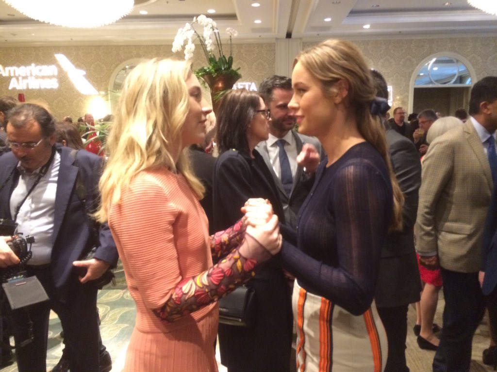 akstanwyck's tweet image. Saoirse Ronan. And Brie Larson. Competitors. At @BAFTALA
