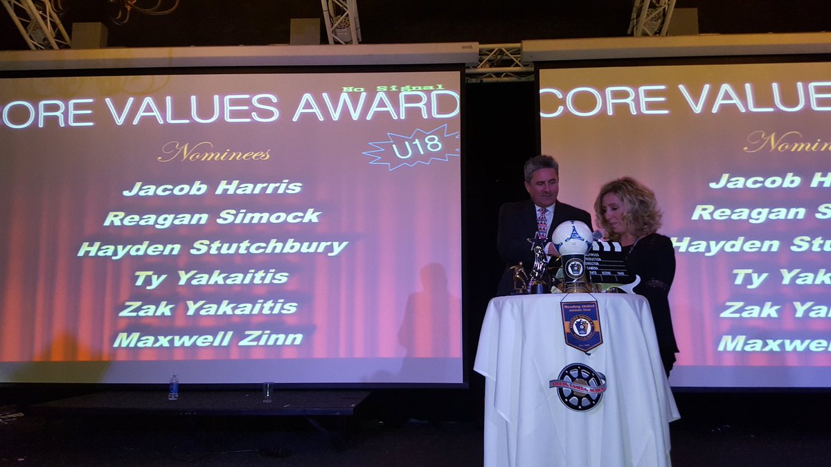 ReadingUnited's tweet photo. Denise Strohmayr & George Gadebusch, members of the United ownership group present the @RUFunLeague #CoreValuesAward https://t.co/x0peUPUVXg