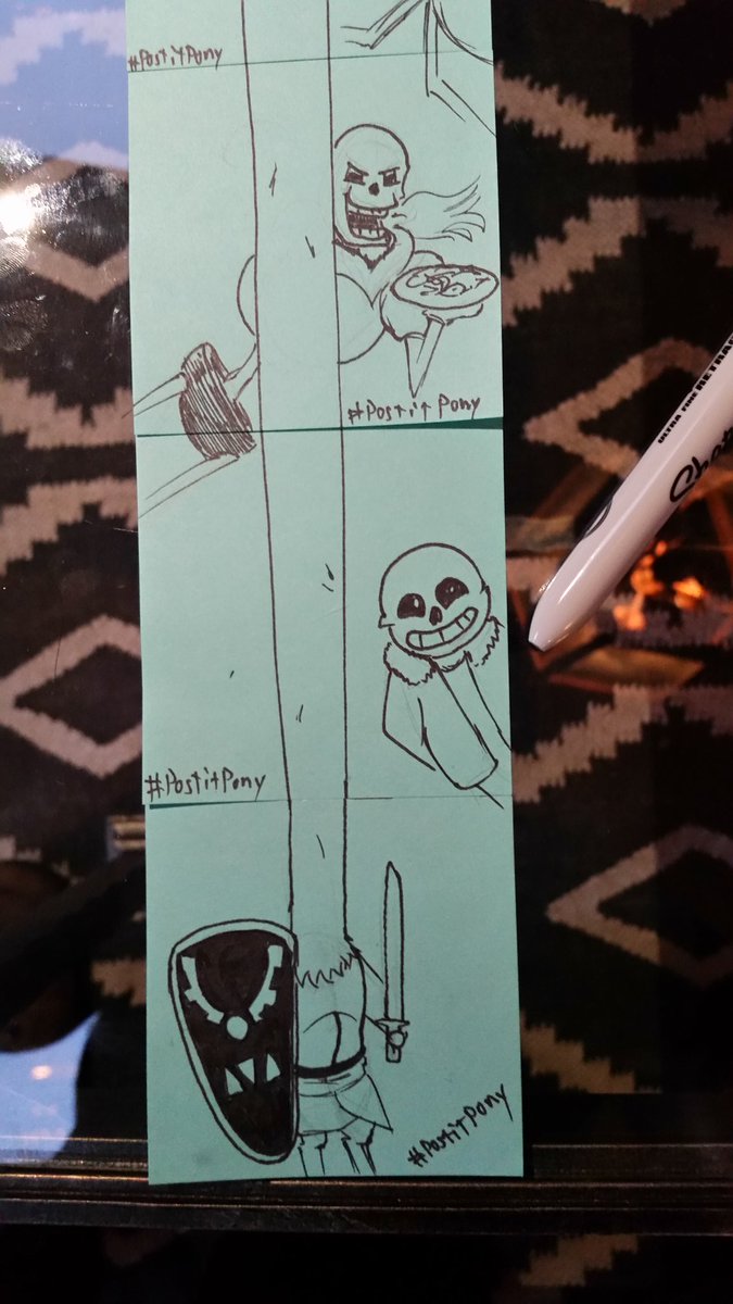 postitpony's tweet image. #undertale #lesserdog #frisk #postitpony #papyrus #sans #flowey @Pacific_PonyCon