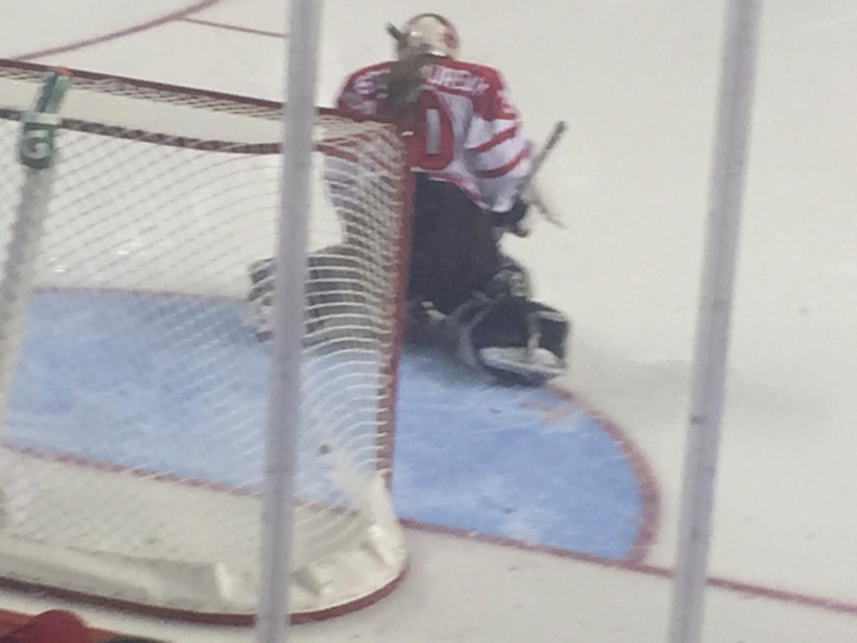 #u18wwc Team Canada goalie keeping the puck out of our net. Seat H 11