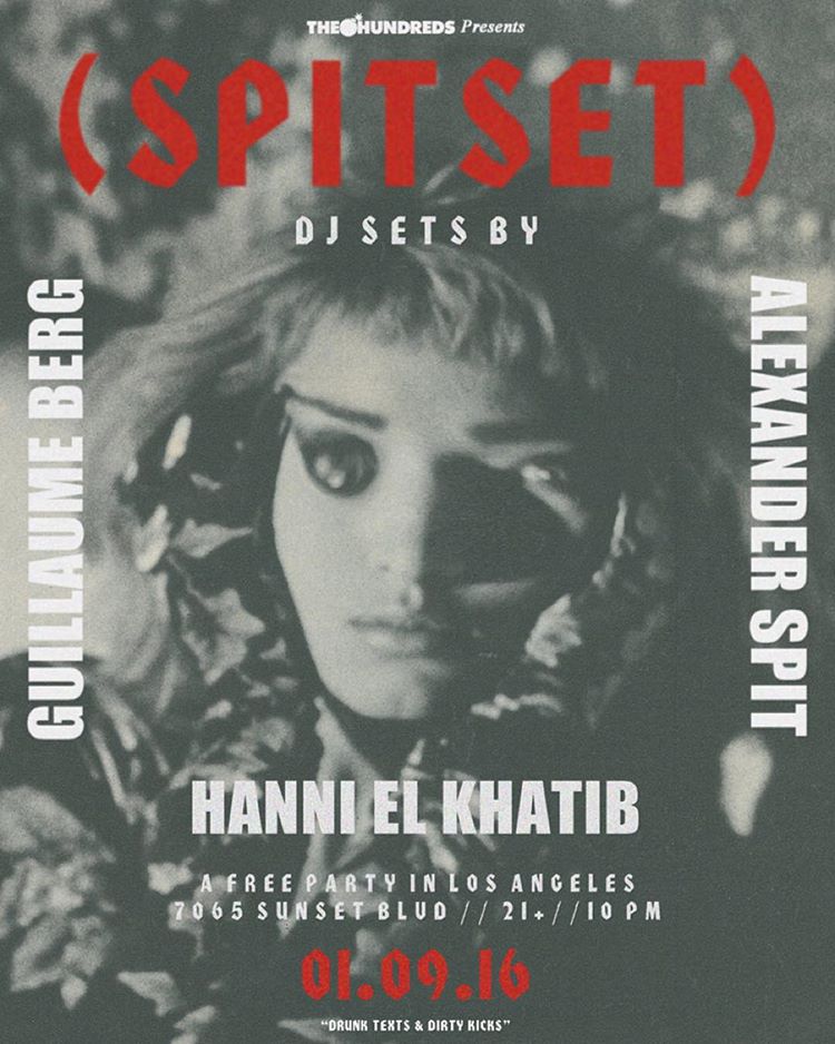 TONIGHT is #SPITSET w/ <a href="/guillaumeberg/">Berg Guillaume</a> @AlexanderSpit <a href="/HanniElKhatib/">Hanni El Khatib</a> + <a href="/virgilabloh/">virgil abloh</a> at 7065 Sunset Blvd.