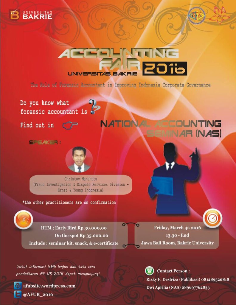 3. National Accounting Seminar adalah acara seminar terkait dengan seputar tema AF-UB 2016
