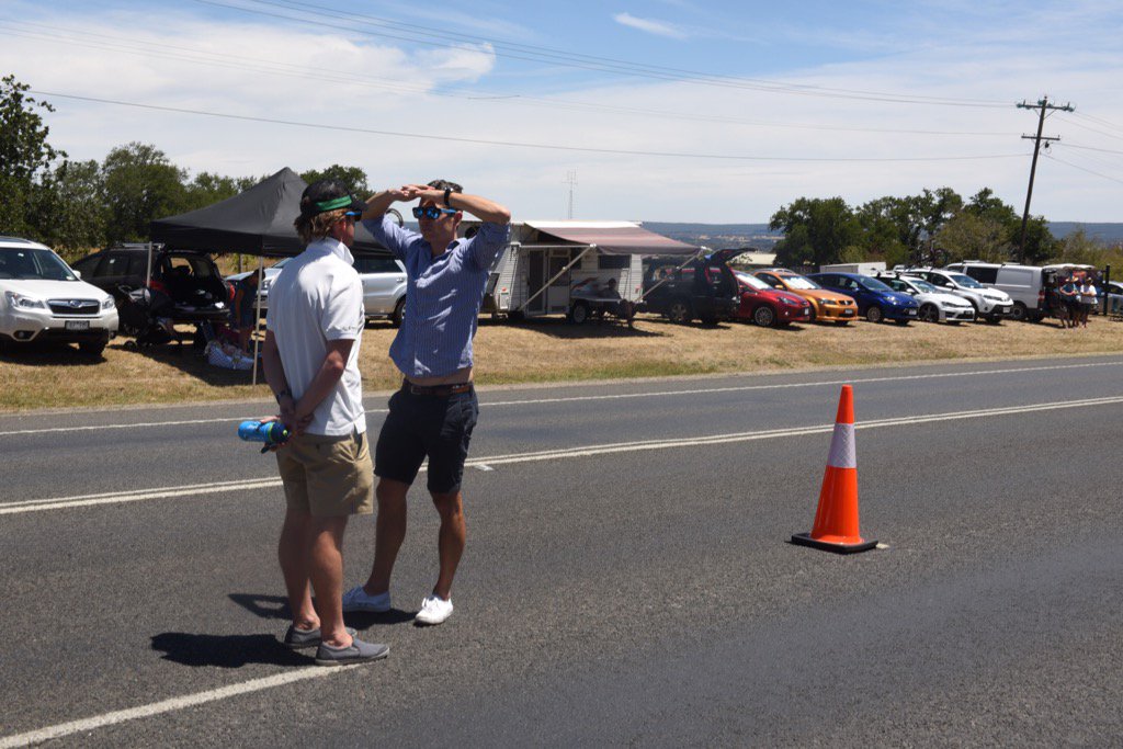 bavotto's tweet photo. @ORICA_GreenEDGE discussing tactics on the road after @richie_porte put the hammer down #RoadNats https://t.co/ySstU1D4VC
