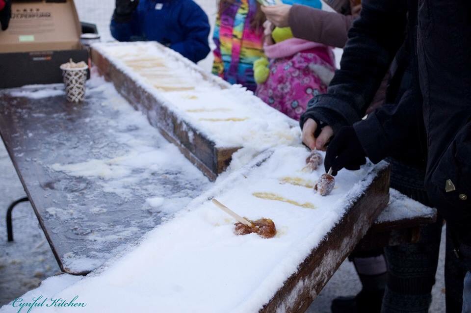 CynPriest's tweet photo. Check out @DeepFreezeYeg tomorrow on 118 Avenue. Loved the maple taffy &amp; fire pits. #YEG #deepfreezefest https://t.co/1xYr0Kcu74