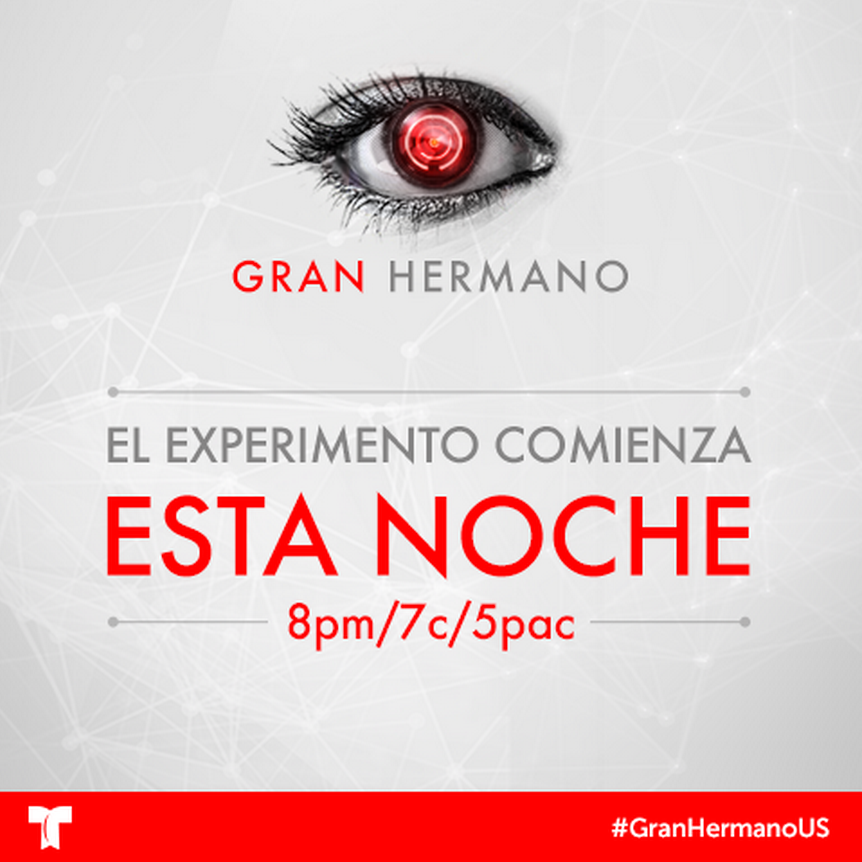 GranHermanoUS's tweet photo. ¡Ya estamos a solo horas del estreno de #GranHermanoUS por #Telemundo! Hoy a las 8pm/7c  👁 https://t.co/f9OnfAkpEM