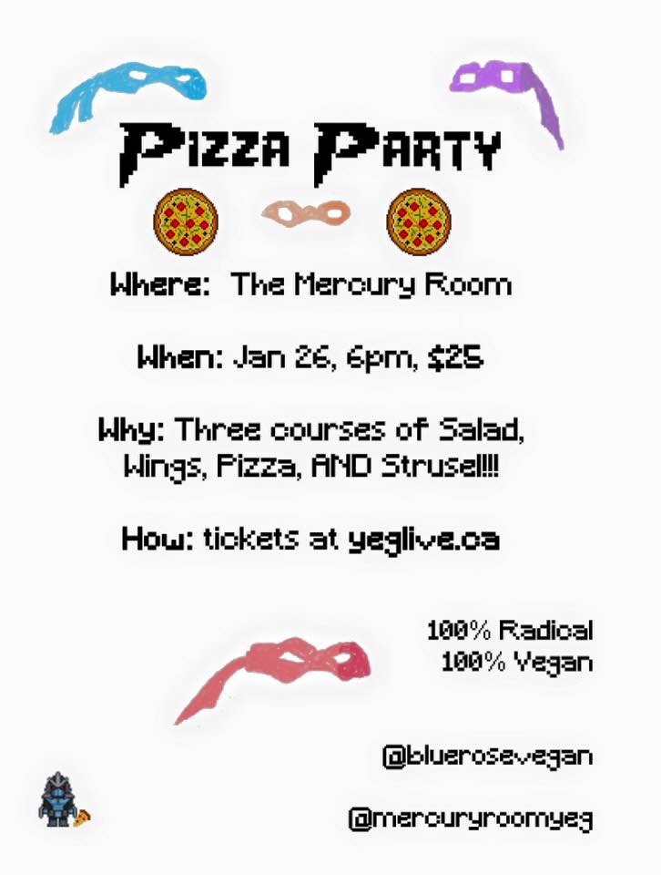 PrairieVegans's tweet photo. Pizza party on Jan 26, 6pm $25 with @bluerosevegan &amp; @mercuryroomyeg

https://t.co/XdBgtFm6HW

#yeg #Vegan #pizza https://t.co/gSzQMtuXrq