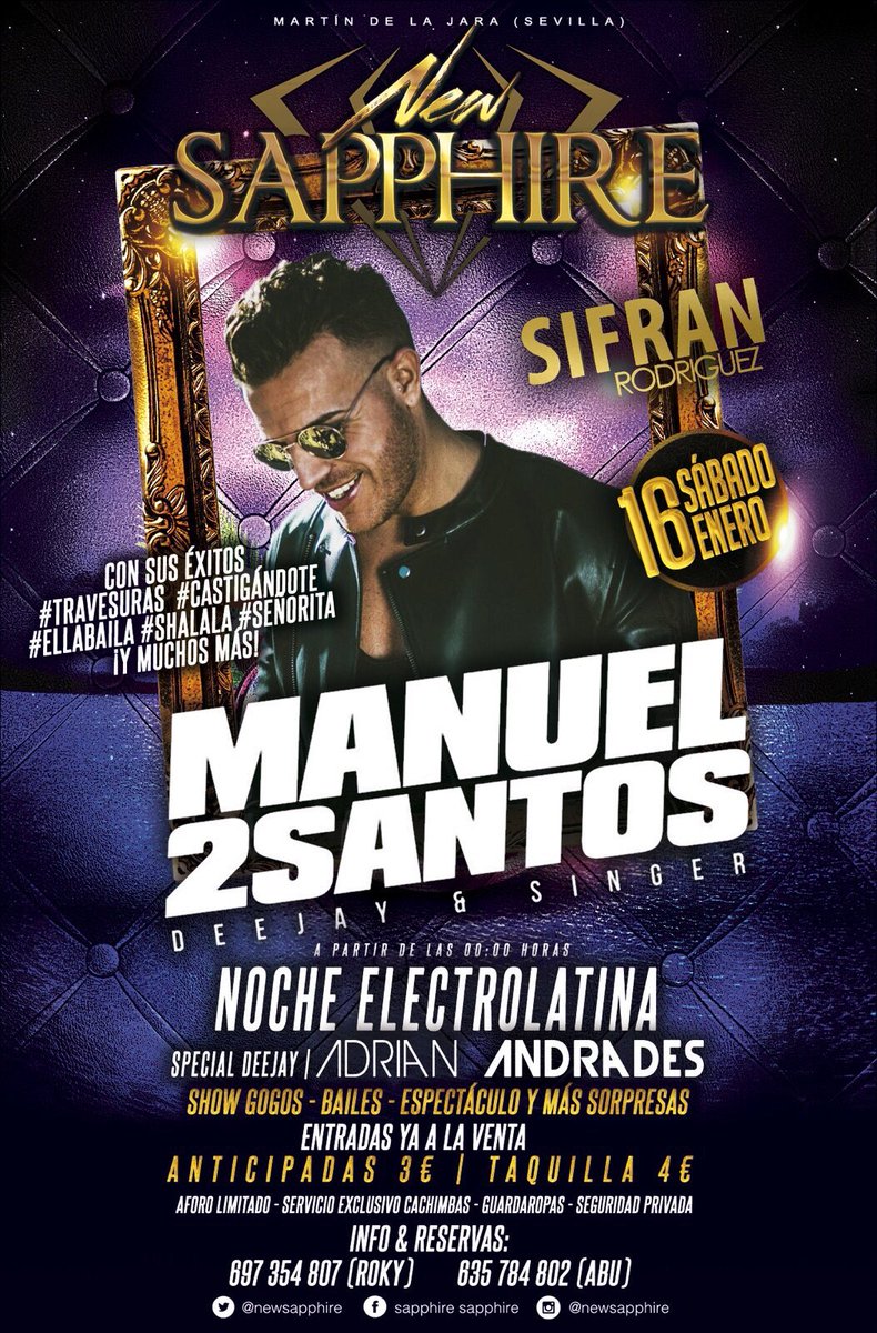 Newsapphire's tweet photo. SÁBADO 16 ENERO ! NEW SAPPHIRE (MARTIN DE LA JARA) @Manuel2SantosDJ En directo para tod@s! #newsapphire #afullmami https://t.co/9gFrELx0tQ
