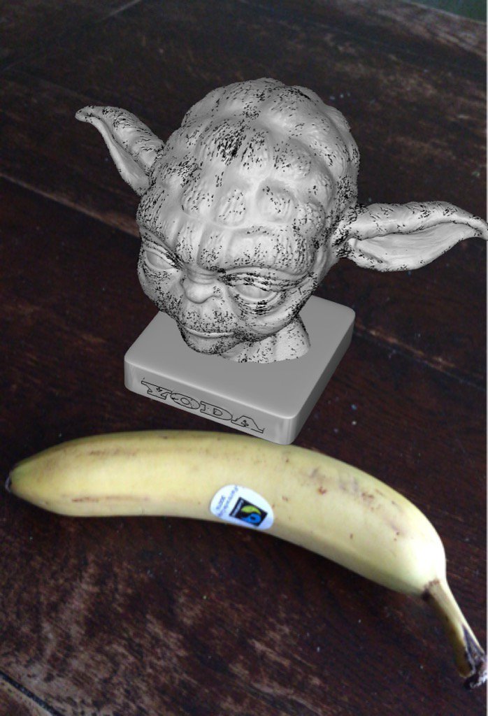 PARTcloud_net's tweet image. Feel The Power ! #banana + #3dmodel by @3dyoda + #Partcloud APP = #AR for #3dprinting