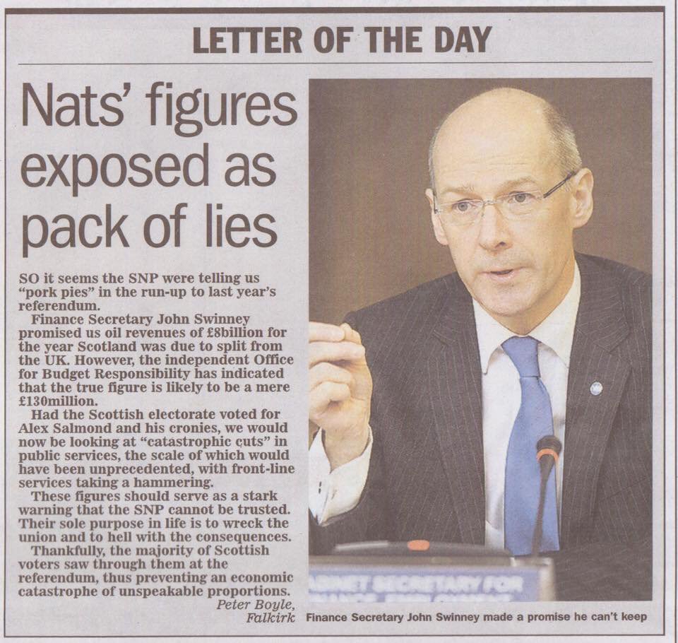 ScotsUnionist's tweet photo. #SNPexposed The SNP lied to Scots. Swinney mislead the Scottish people. Time to kick #snpOUT https://t.co/9dBD60Bc55