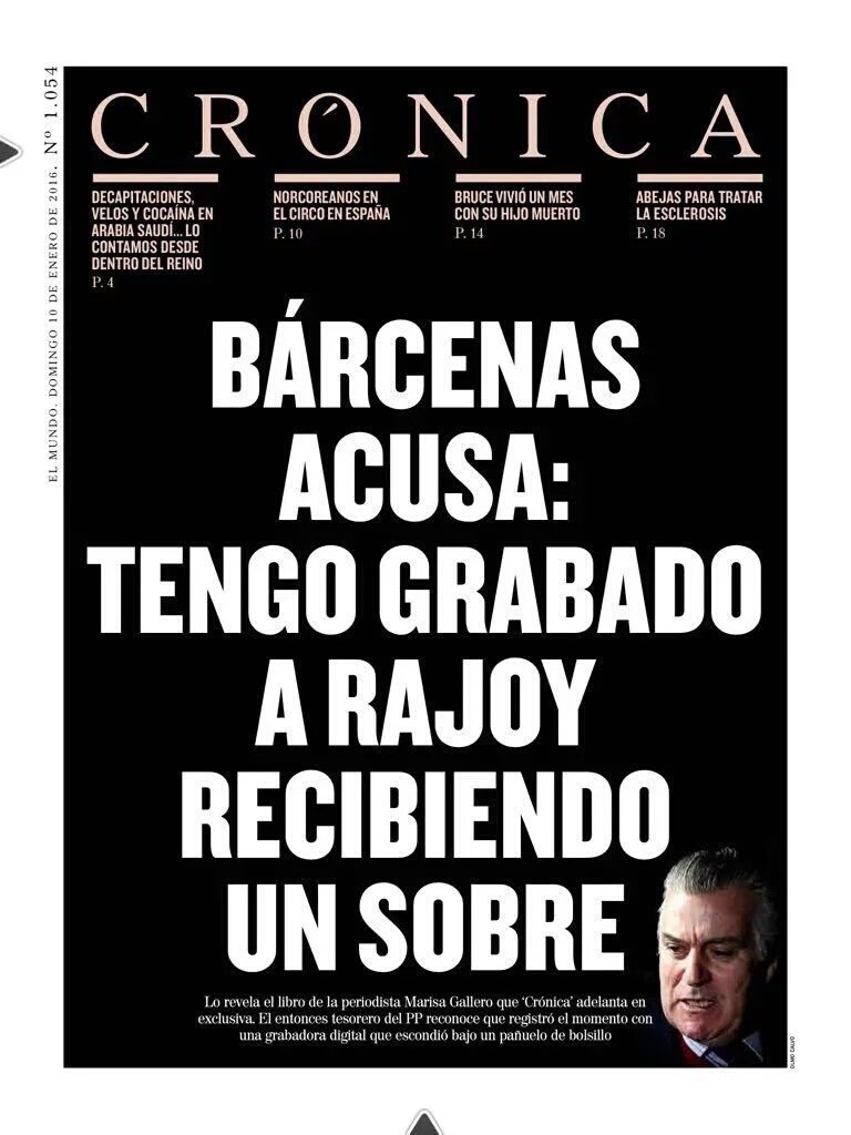 Sin duda, Bárcenas le pagaba a <a href="/marianorajoy/">Mariano Rajoy Brey</a> en sobres, pero si le hubiese grabado no habría aguantado la cárcel.