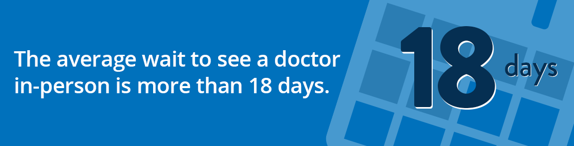 The average wait to see a doctor is 18 days. Save time (and money) with #GoHealthAccess: bit.ly/1Tdk0sQ