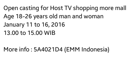 SesepuhNFT's tweet photo. Open casting host TV, check it out! 
( @emmindonesia ) https://t.co/3OzQfTI9La