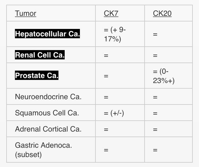 Ck7+ ck20+ tumors