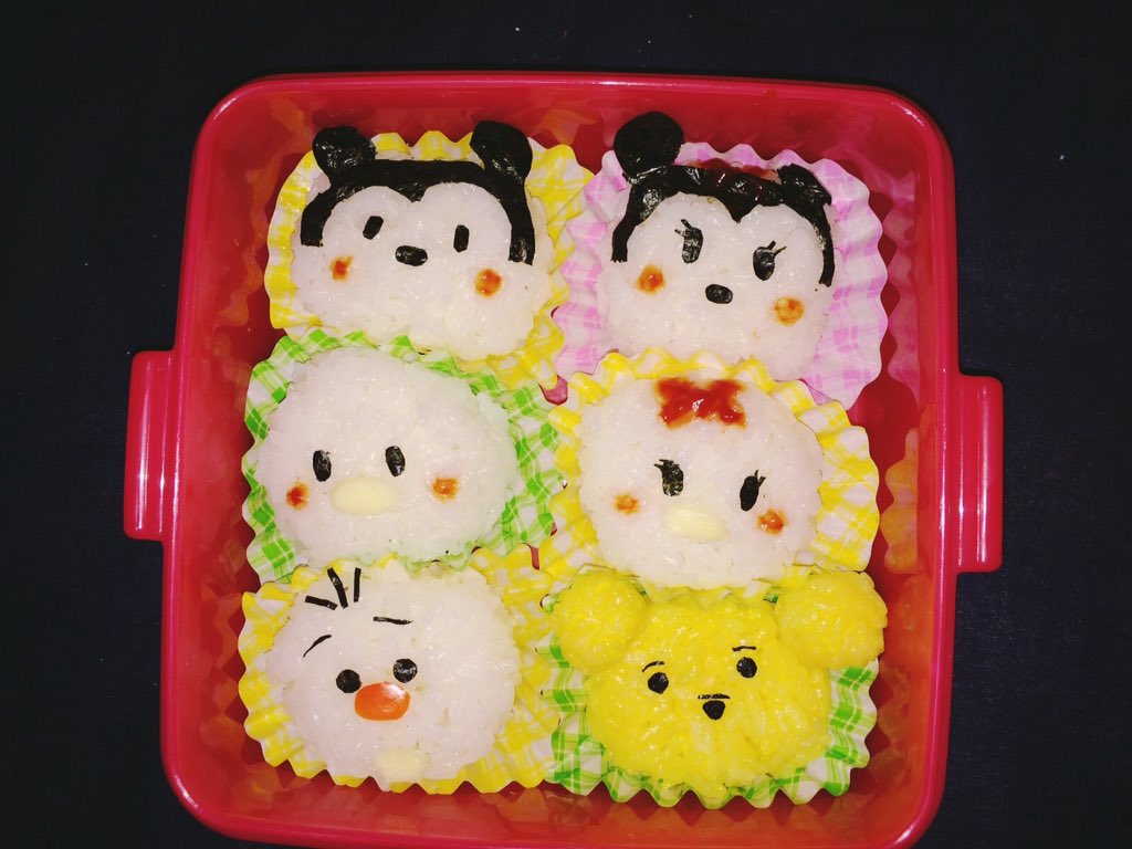 まいまい 久しぶりのキャラ弁 第4弾ミニオンズ 第5弾ツムツムの ミッキー ミニー ドナルド デイジー オラフ プーさん T Co Idcyr2w8ga