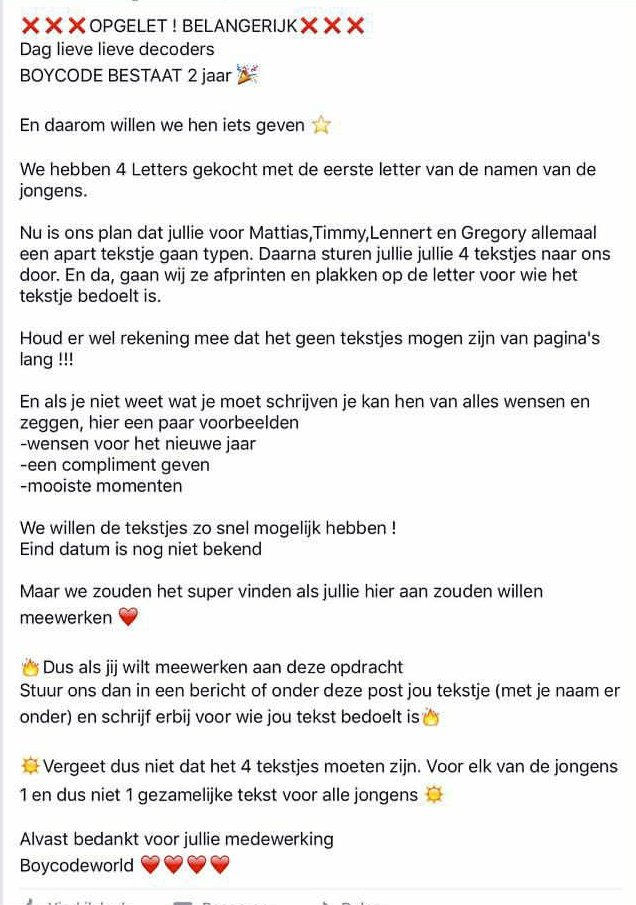 boycodeworld's tweet image. We hebben jullie hulp nodig!❤