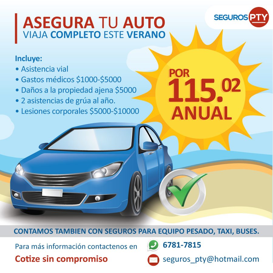 #ASEGURA tu #AUTO por $115.02 #ANUAL info WHATSAPP 67817815
