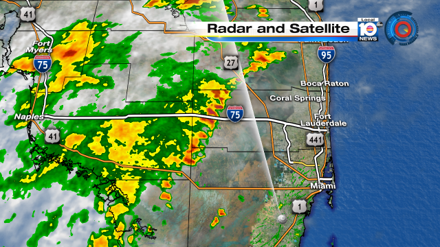 HEAVY SHOWERS - Showers capable of gusty winds, heavy rain & some lightning will arrive by noon in #SoFlo. https://t.co/DZ9Abijo9o
