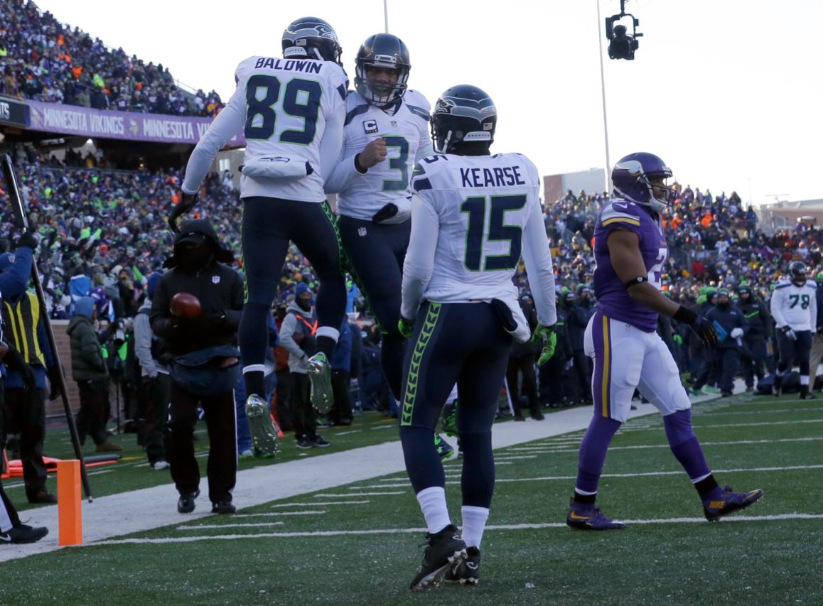 espn's tweet photo. The Seahawks are moving on!

Seattle scores 10 4th-quarter points to beat the Vikings ... AND the cold. https://t.co/HIe4qjbE1B