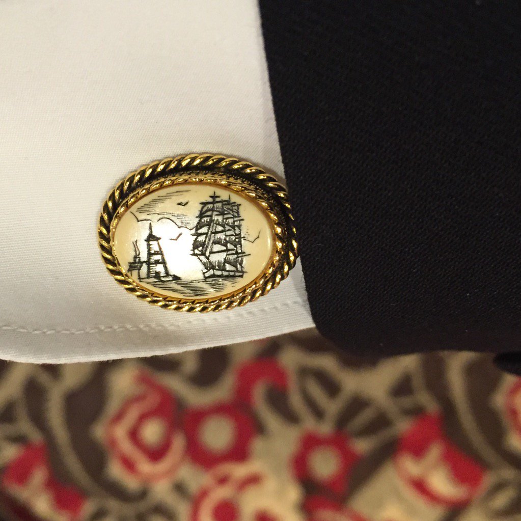 RonDMoore's tweet image. New cuff links.  Gift from my lovely bride