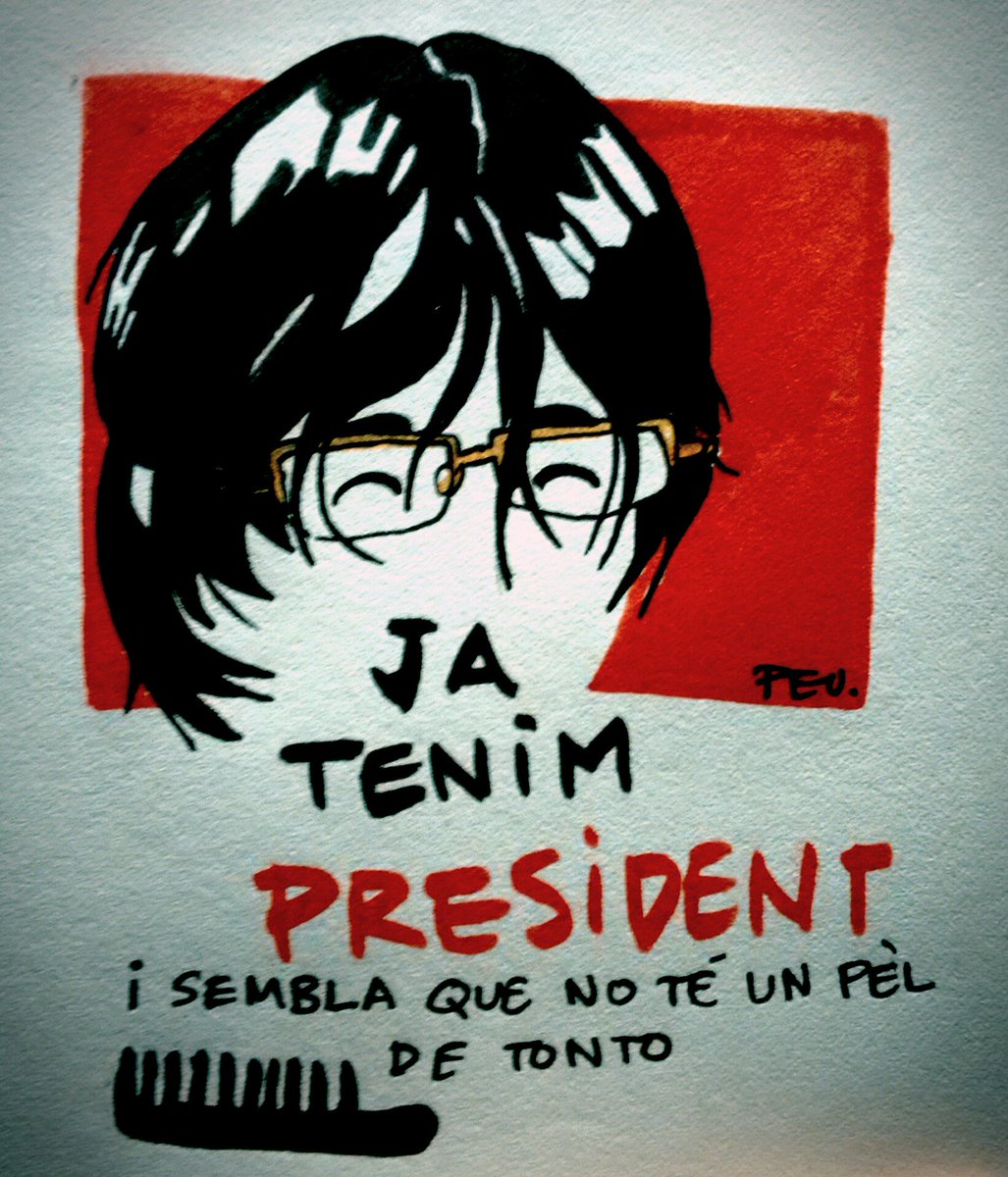 PeuFarcell's tweet photo. Ja tenim president, un twitaire gironí, en @KRLS #DIBUIXARI #investidurarac1 #investiduraTV3 https://t.co/aPxuoorfDZ