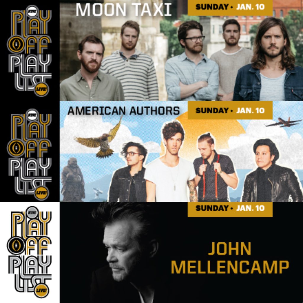 CFBPlayoff's tweet photo. FREE CONCERT TONIGHT! Don’t miss @johnmellencamp, @aauthorsmusic &amp; @MoonTaxi in downtown PHX at #ATTPlayoffPlaylist! https://t.co/MKFWK8wtc4