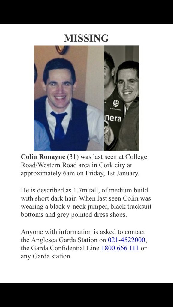 GreatFoodCork's tweet photo. #missingperson Hey guys Colin is still missing since New Year's Day in #Cork .Can everyone plz RT &amp; help find him https://t.co/dg67OiuYBB