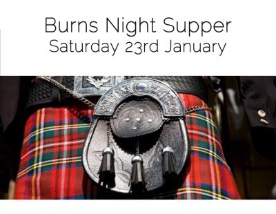 Authentic Burns Dinner, Scottish Piper, Haggis and the trimmings.  Non- haggis options available too! Call to book