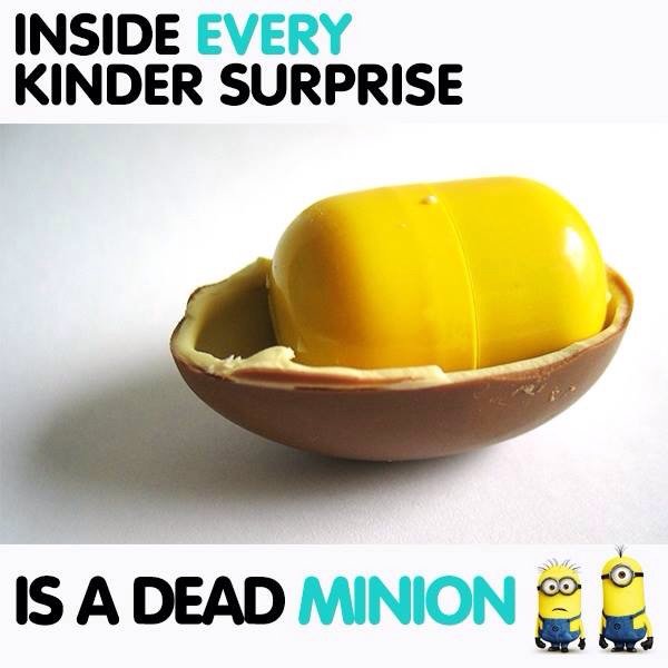 V0Ella's tweet photo. Nooooooooo!! RIP Minions. You will be missed 😢
How could they do this??
#Ferroro #KinderSurprise #Evil https://t.co/gwO7cPINBq