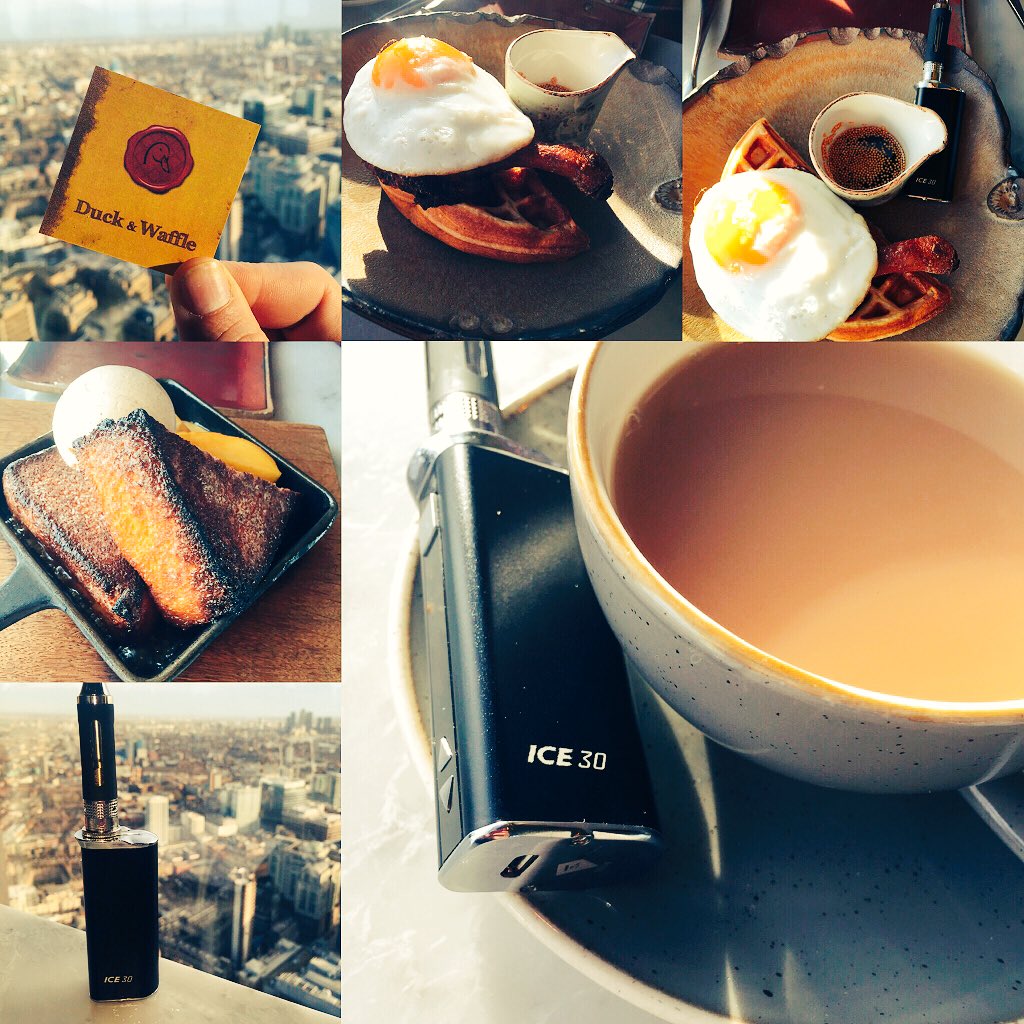 Diamond_Mist's tweet photo. #brakfast @ #duckandwaffle #sunday #morning with my #diamondmist #ice30 &amp; #coolmint #eliquid #amazing #london #view https://t.co/uIsaT8fo2B
