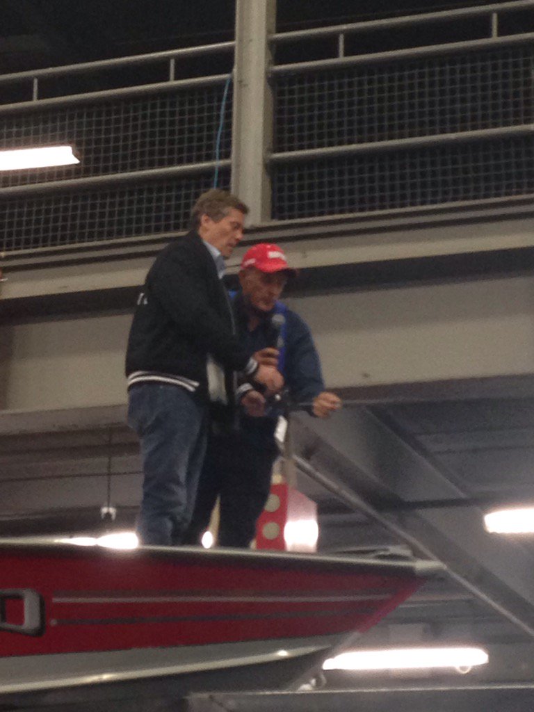caitlindmba's tweet photo. Watching John Tory fish at the Boat Show! https://t.co/Qz1DJ9JL8h