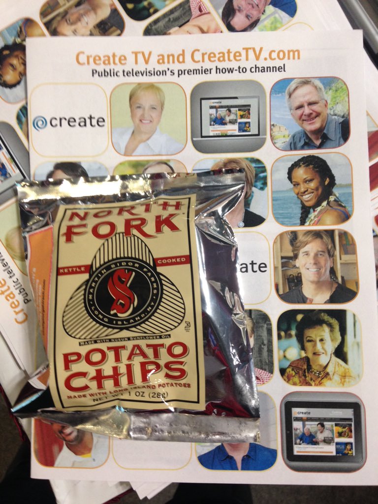 CreateTVchannel's tweet photo. North Fork Chips in NYC @CreateTVchannel #Booth1052 @NYTTravelShow @georgehirsch https://t.co/fcFrFRcUng