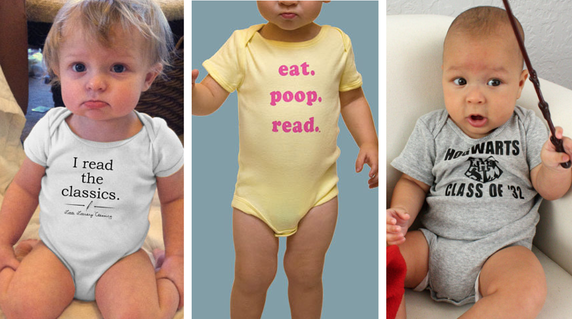 goodreads's tweet photo. 23 Funny, Brilliant, &amp; Awesome Bookish Baby Onesies https://t.co/iNft7s2egf https://t.co/yO7OGN7zlv