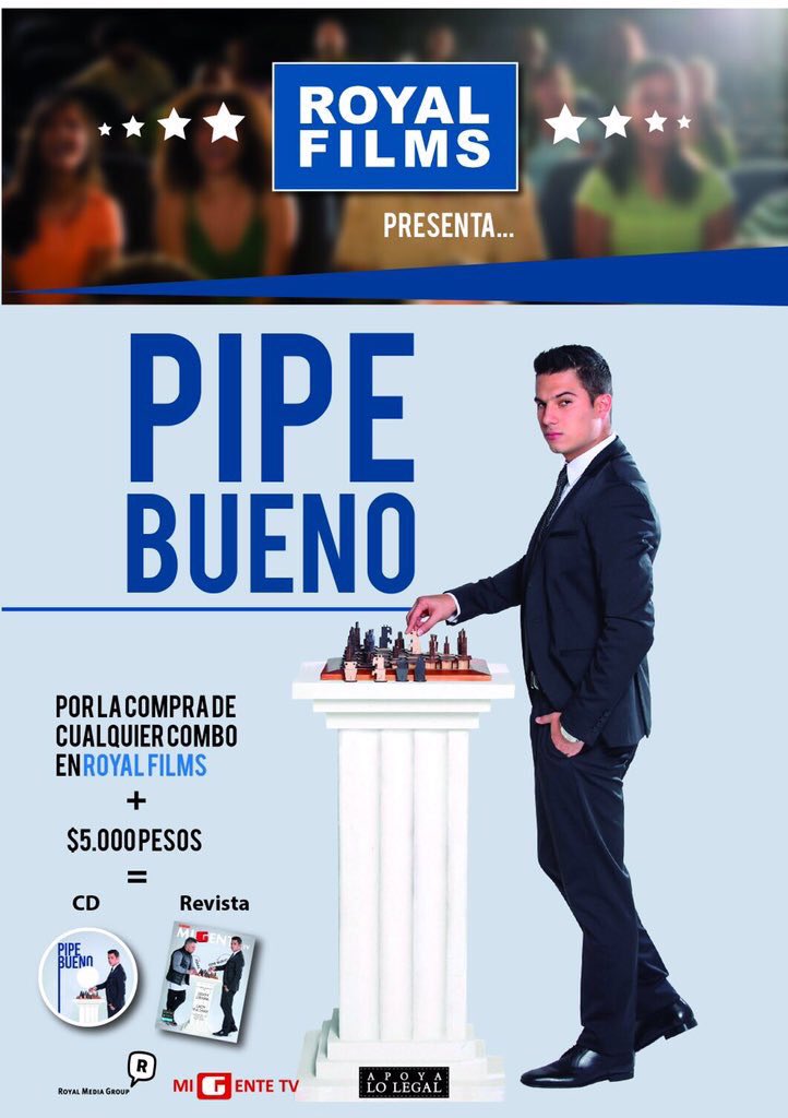 Ve a <a href="/ClubRoyalFilms/">Royal Films</a> compra cualquier combo+ $5000 y llévate el CD de <a href="/PipeBueno/">Pipe Bueno</a> con sus éxitos¿Qué esperas para ir?
