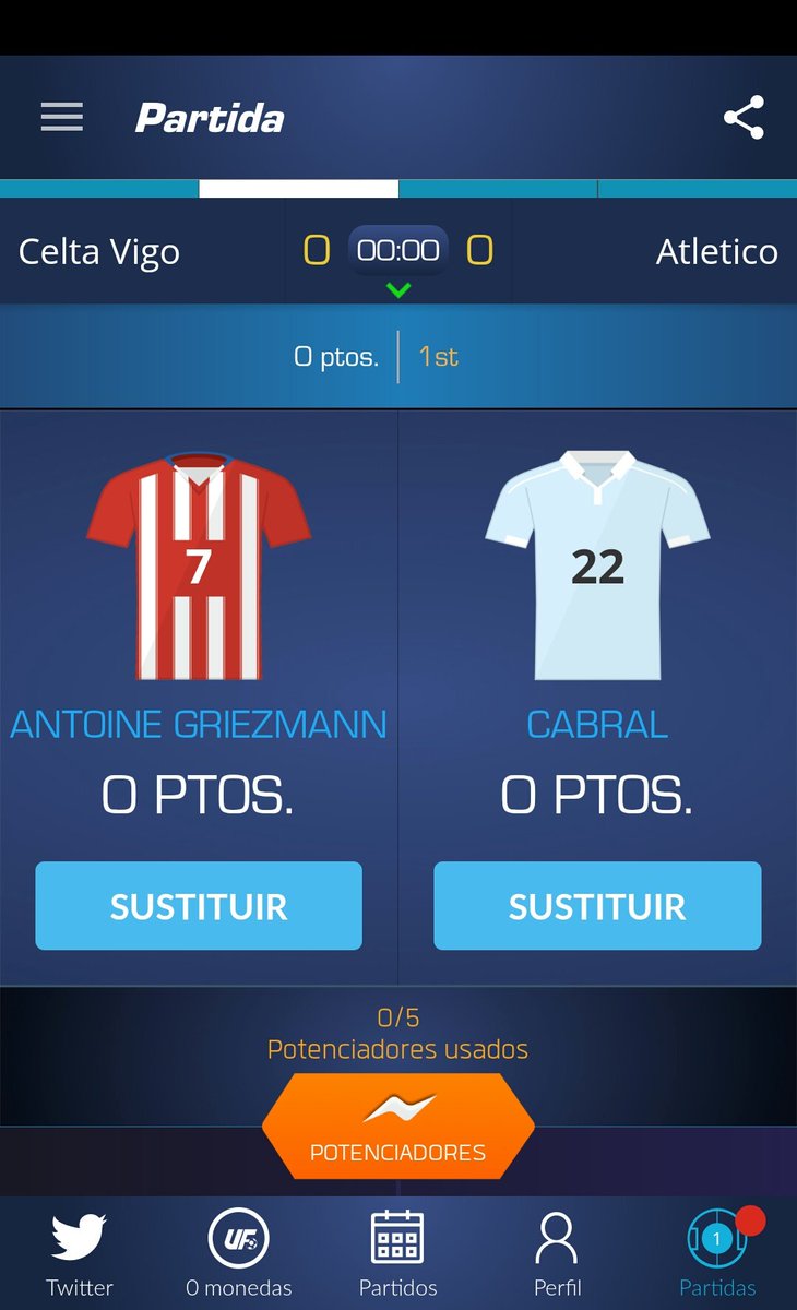 GabiSR4's tweet photo. Acabo de seleccionar a Antoine Griezmann el Cabral en @UltimateFanLive para el #RCCV contra #Atleti https://t.co/uNBiMezl0N