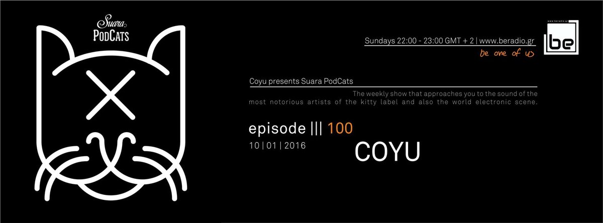 beradioAthens's tweet photo. @coyumusic presents #SuaraPodCats at https://t.co/UHEh3ximqW from 22:00 till 23:00 gmt +2 | #Coyu #Suara #beradio https://t.co/KZhXmENEfl