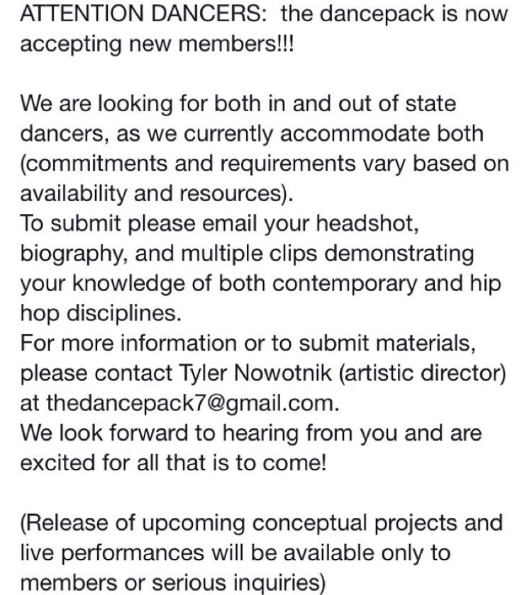 thedancepack's tweet photo. Awesome opportunity!! https://t.co/cxjy2XU7aO