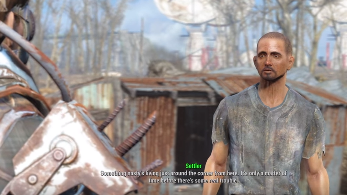 Polygon's tweet photo. Fallout 4's oblivious, helpless, idiot settlers get their just deserts https://t.co/KJZ1f3OEIn https://t.co/OEYTuJOLTS