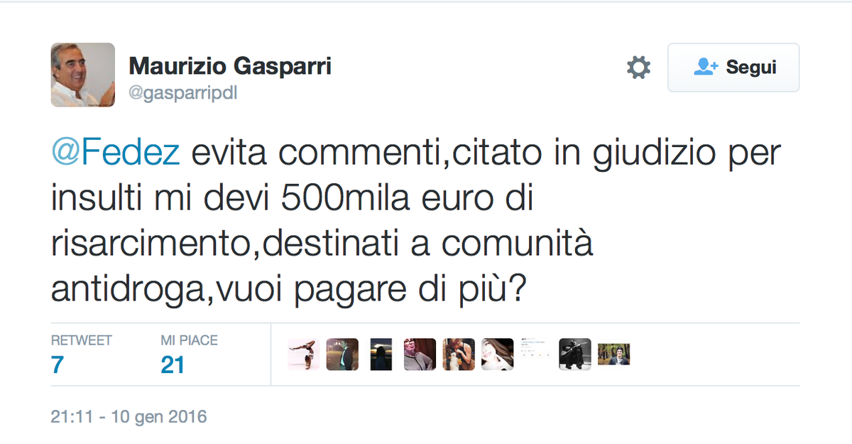 Fedez's tweet image. Accetti i buoni pasto?