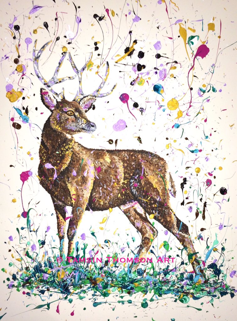 tamsinthomson's tweet photo. 'The Laird' - 42" x 36" - Framed #tamsinthomsonart #stag #art #scotland #wildlife #originalart https://t.co/Yks36FN0fd