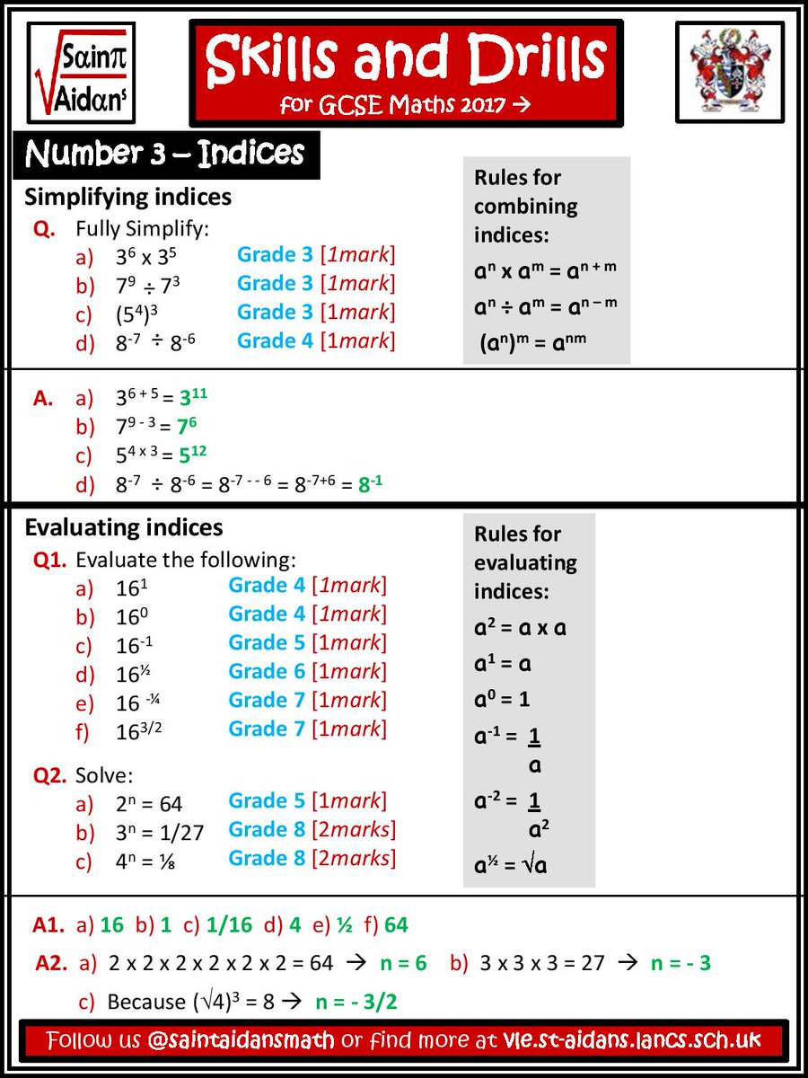 Saint Aidan S Maths Skills Drills For Yr 11 17 Revision And Practice Of All Elements Of The New Gcse Grades 1 To 9 Week 13 T Co Credbyhnxl Saint Aidan S Maths Skills Drills For Yr 11 17 Revision And Practice Of All Elements Of The New Gcse Grades 1 To 9 Week 13 T Co Credbyhnxl