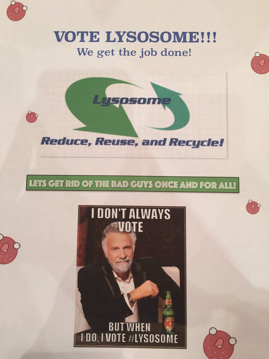 lysosawesome's tweet photo. WHOOHOO! LET'S GO LYSOSOMES!!! #cellection16g https://t.co/WNjgwJEsX8