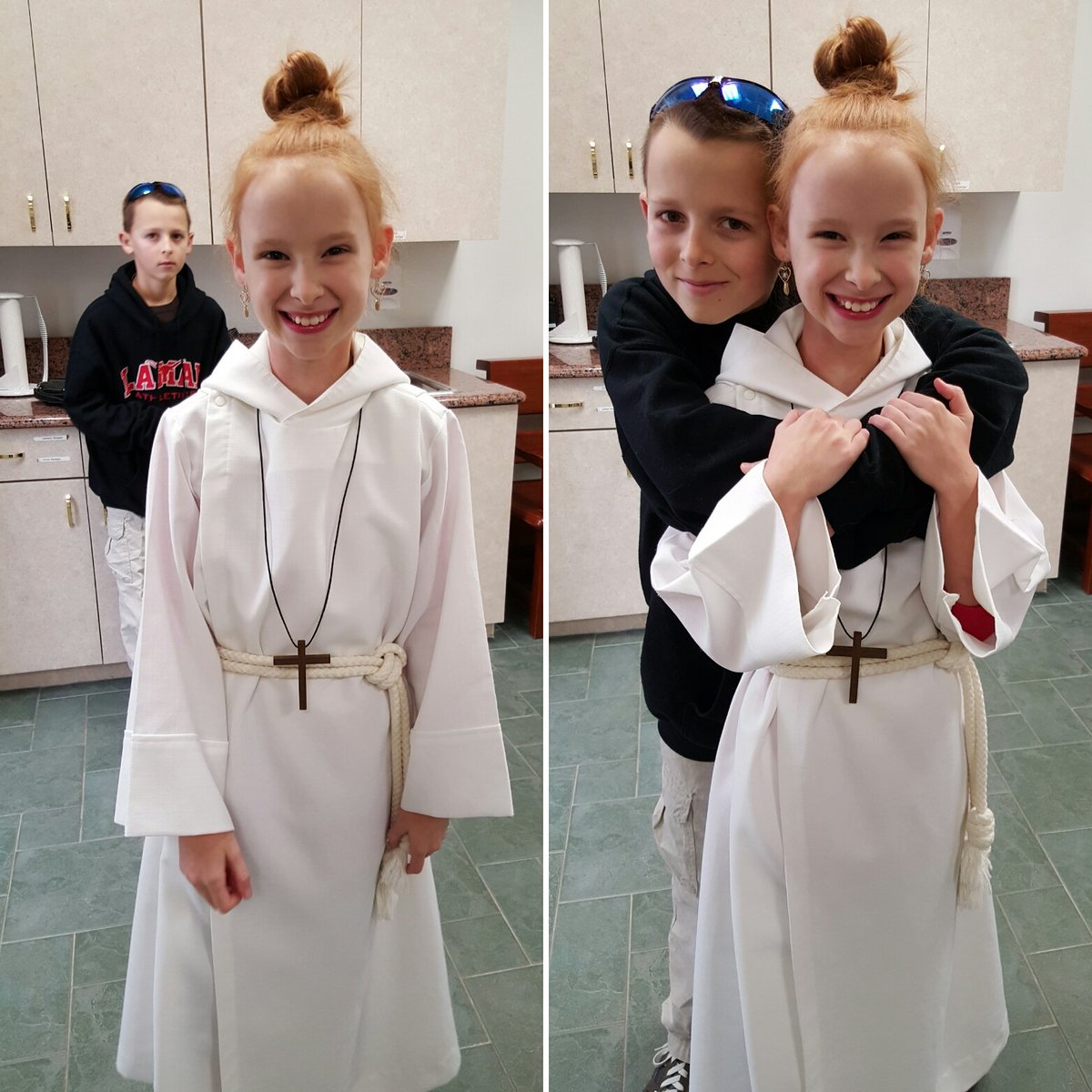 ClaireCapek's tweet image. Officially serving for the first time today after being trained, with the help of my big brother! ♡♡♡ #alterserver