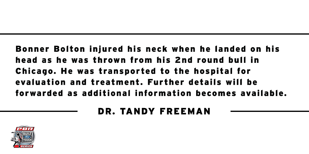 PBR's tweet photo. Dr. Tandy Freeman provided an update on Bonner Bolton: https://t.co/t8IL1Tgymc