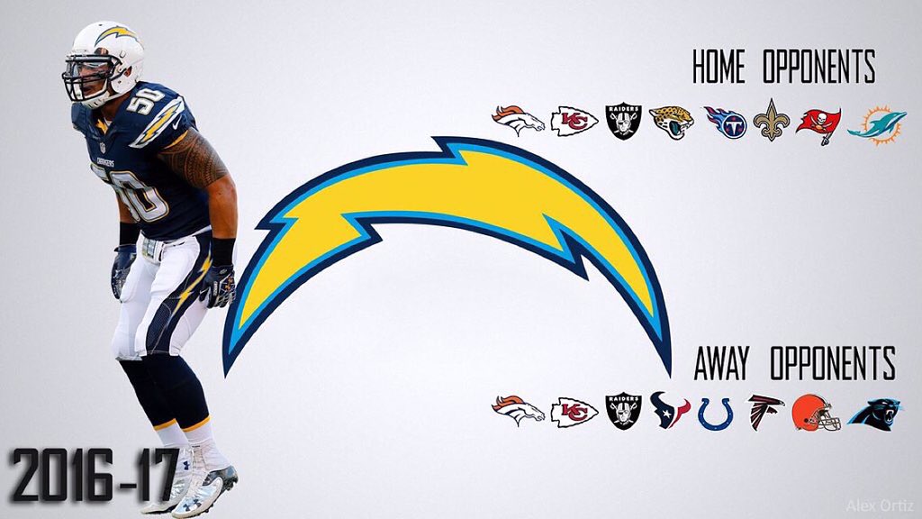 on twitter the san diego chargers 2016 17 schedule looks