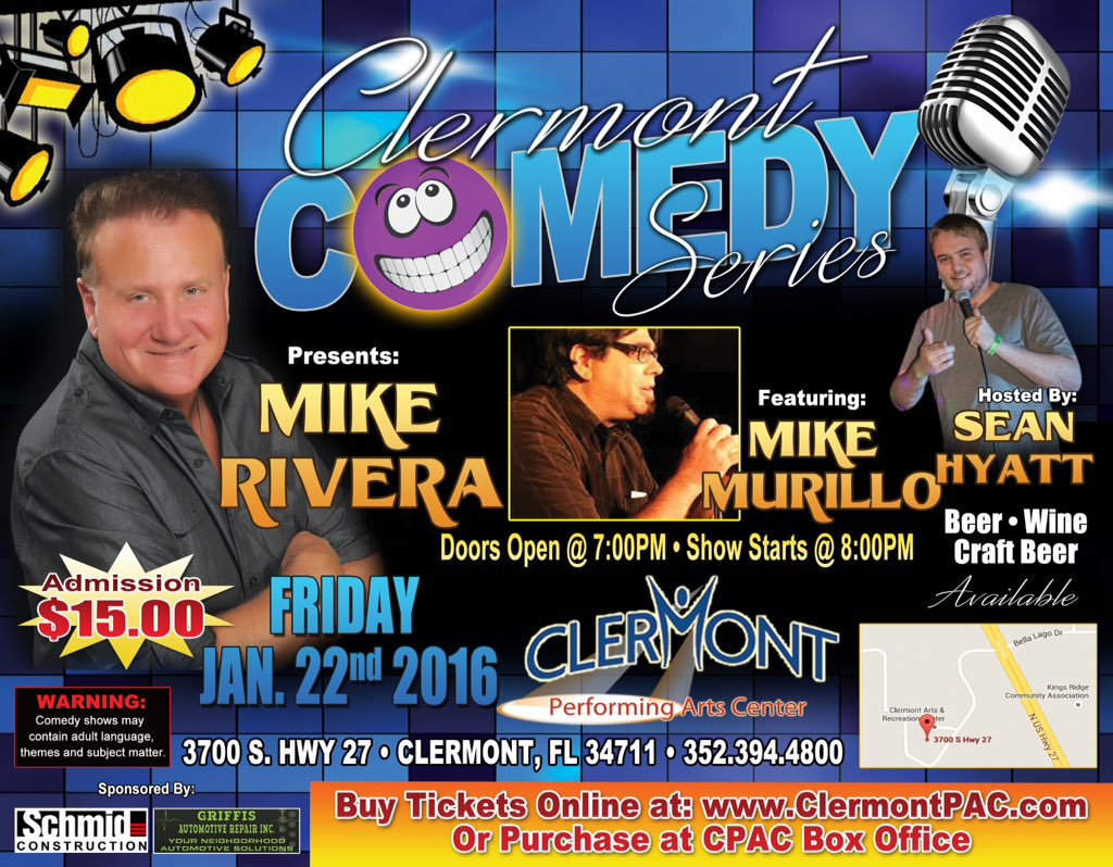 ronfeingold's tweet photo. Mike Rivera comes to The Clermont Comedy Series America's Funniest Teacher &amp; also showcased on The View
Tix only $15 https://t.co/0XcRY34lwv