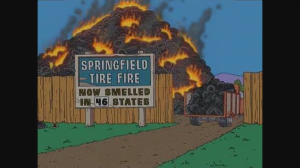 Oooh, our very own tyre fire! Take that Sydney! #MELvSYD #mostliveablecity #broadmeadows
