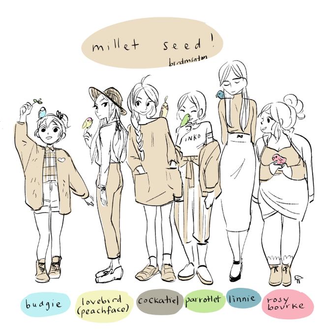 hehe... birdmintons. i was a shopping consultant for my friend today and felt like drawing clothes after 