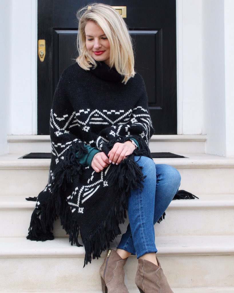 Chrissabella27's tweet image. As snug as a bug in a rug wearing this cozy @RomyAndRay poncho which is currently on sale! chrissabella.blogspot.co.uk/2016/01/poncho…