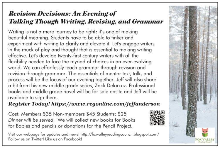 FoxValleyReads's tweet photo. See below to register for Jeff Anderson! https://t.co/u0u3apkUuP